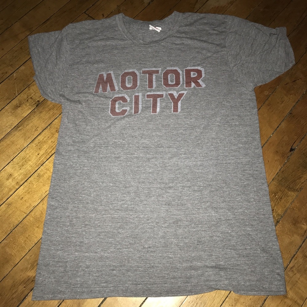 Motor City Adult Medium Gray Tee By The Mitten‎ State